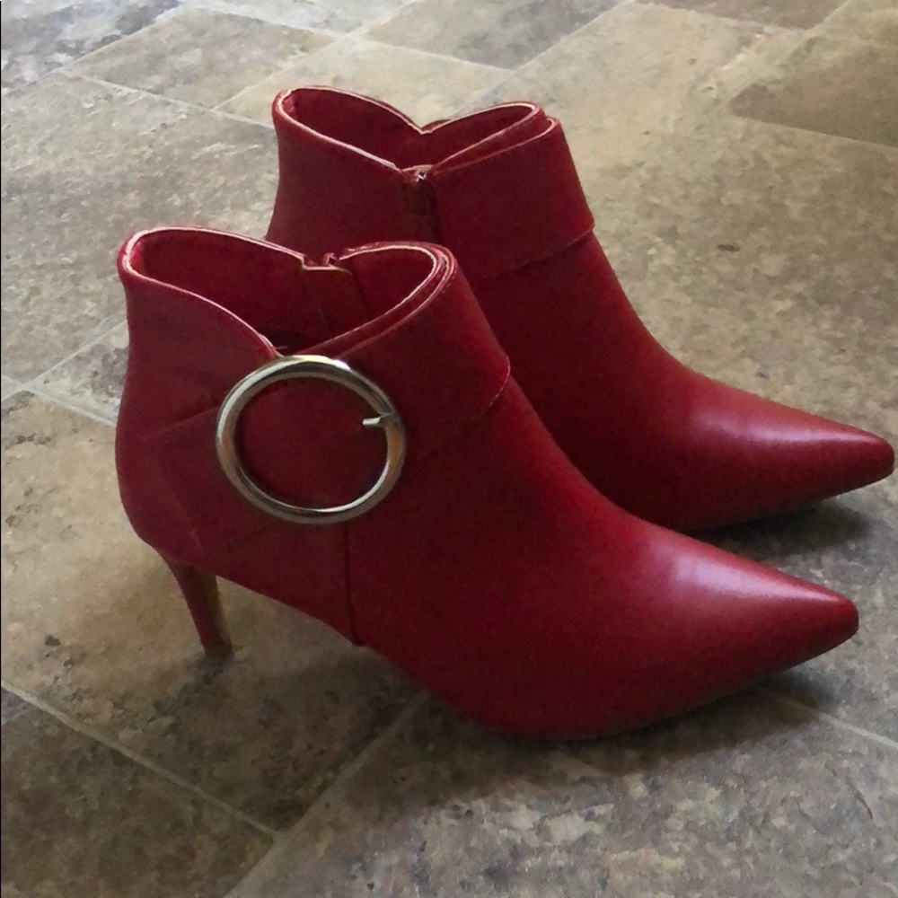 Red high heel bootie